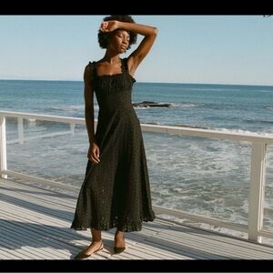 Doen Roma Dress Black Eyelet XS RARE